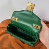 Valentino One Stud Chain Bag In Green Nappa Leather 358