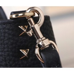 Valentino Medium Rockstud Tote In Black Grain Calfskin 268