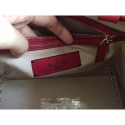 Valentino Red Rockstud Double Handle Drawstring Bag 044