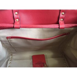 Valentino Red Rockstud Double Handle Drawstring Bag 044