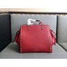 Valentino Red Rockstud Double Handle Drawstring Bag 044