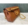 Valentino Stud Sign Shoulder Bag In Brown Nappa Leather 075