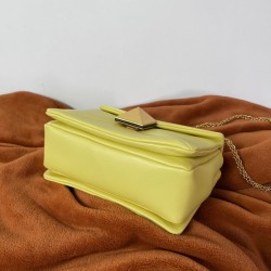 Valentino One Stud Chain Bag In Yellow Nappa Leather 109