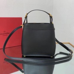 Valentino Supervee Top Handle Bag In Black Calfskin 119