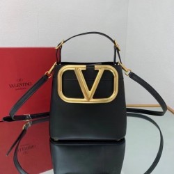 Valentino Supervee Top Handle Bag In Black Calfskin 119