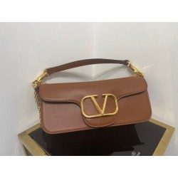 Valentino Loco Large Shoulder Bag In Brown Calfskin 246