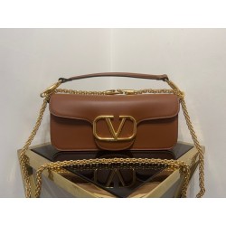 Valentino Loco Large Shoulder Bag In Brown Calfskin 246