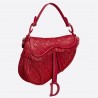 Dior Saddle Bag In Red Braided Leather Strips With Fringe 977