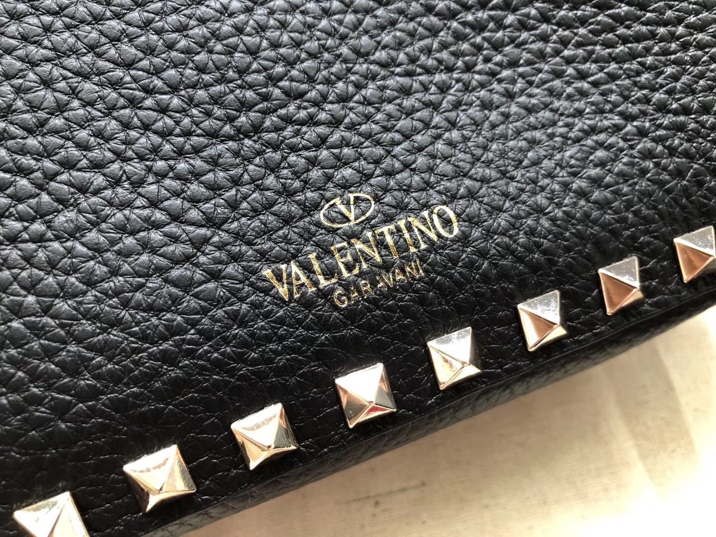 Valentino Mini Rockstud Hobo Bag In Black Grained Leather 674