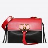 Valentino Garavani Red/Black Medium VRing Shoulder Bag 877