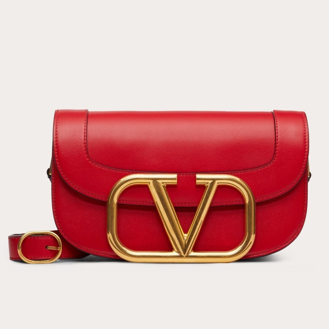 Valentino Supervee Crossbody Bag In Red Leather 784