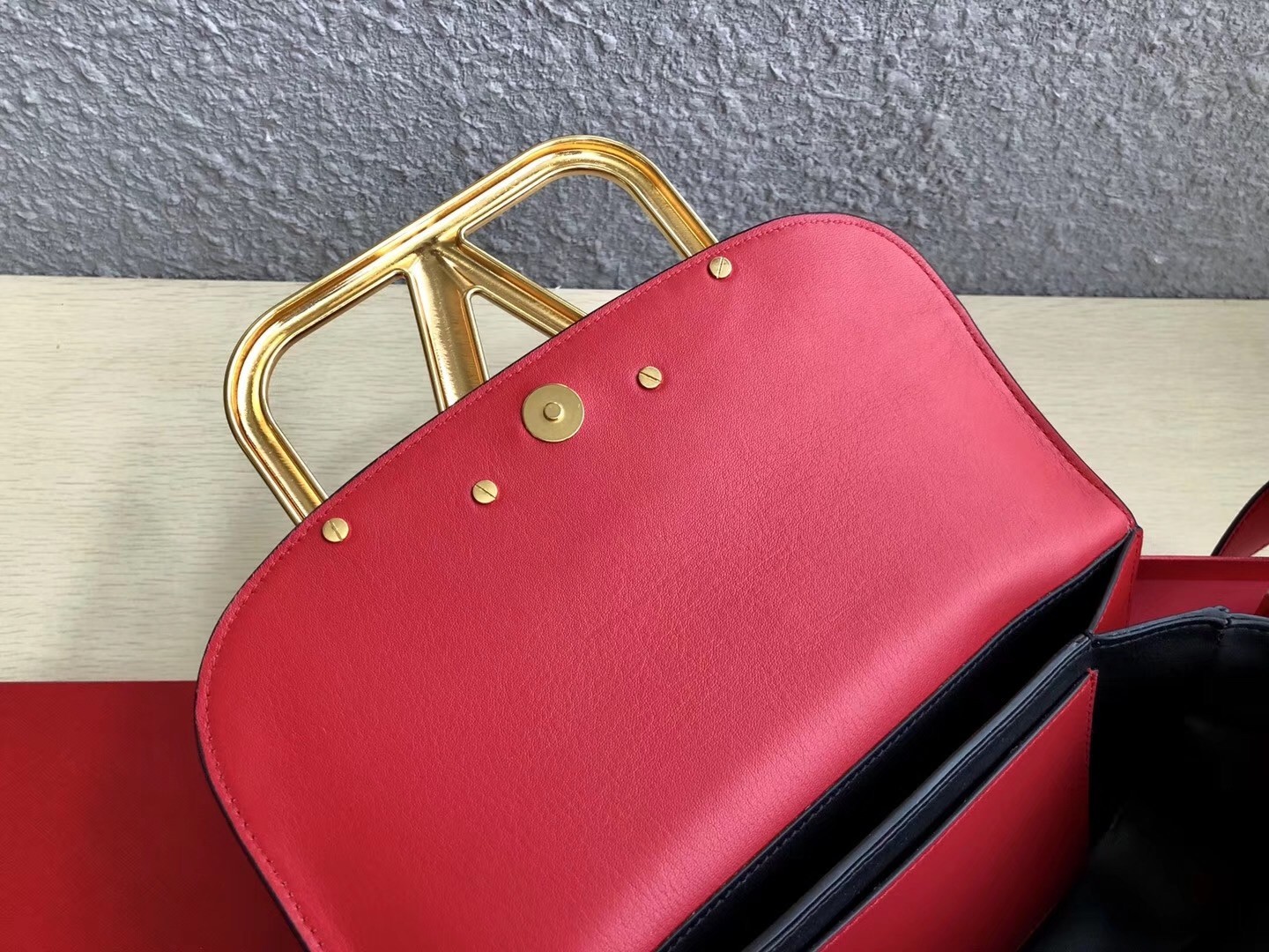 Valentino Supervee Crossbody Bag In Red Leather 784