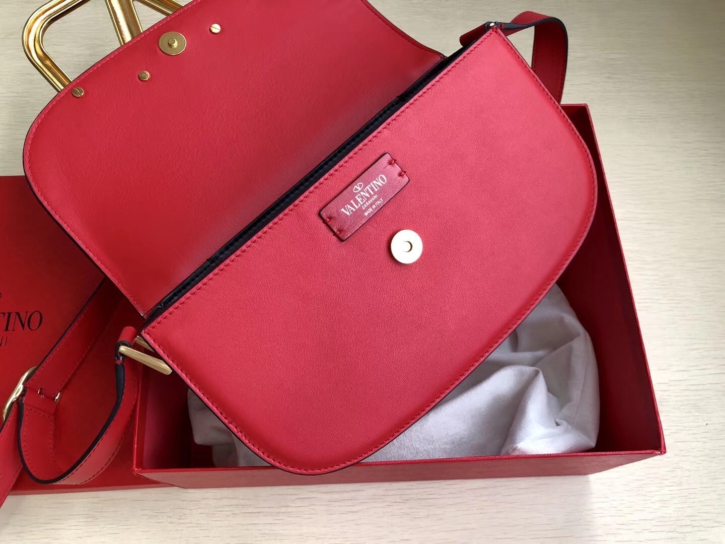 Valentino Supervee Crossbody Bag In Red Leather 784