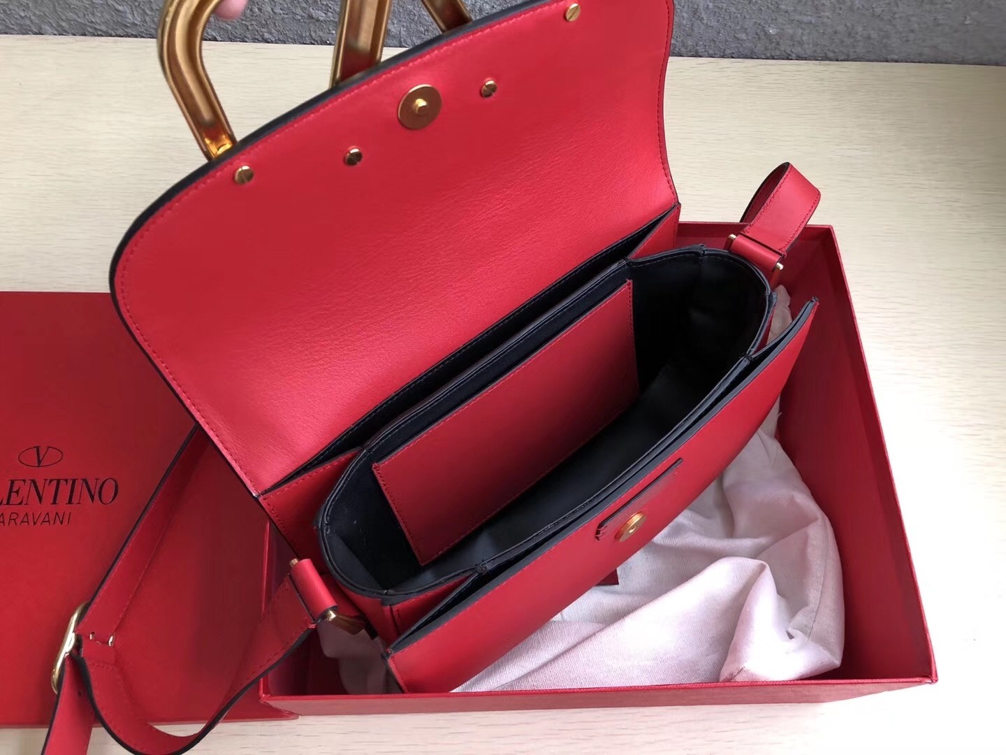 Valentino Supervee Crossbody Bag In Red Leather 784