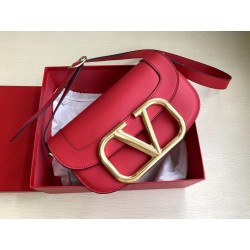 Valentino Supervee Crossbody Bag In Red Leather 784