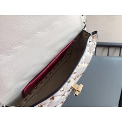 Valentino Rockstud Spike Small Bag In White Lambskin 811