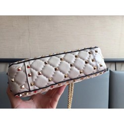 Valentino Rockstud Spike Small Bag In White Lambskin 811