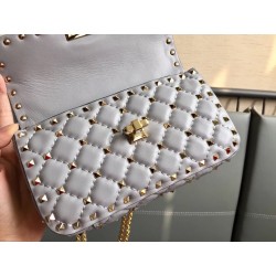 Valentino Rockstud Spike Small Bag In Pale Blue Lambskin 848