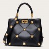 Valentino Roman Stud Top Handle Bag In Black Nappa 978