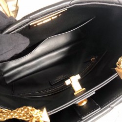 Valentino Roman Stud Top Handle Bag In Black Nappa 978