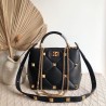 Valentino Roman Stud Top Handle Bag In Black Nappa 978