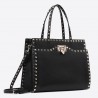 Valentino Black Medium Rockstud Top Handle Bag 409