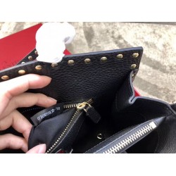 Valentino Black Medium Rockstud Top Handle Bag 409