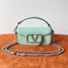 Valentino Small Loco Shoulder Light Green Bag with Crystals Logo 368