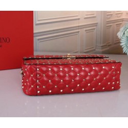 Valentino Red Large Free Rockstud Spike Chain Bag 230