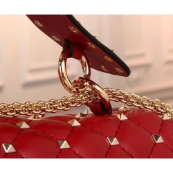 Valentino Red Large Free Rockstud Spike Chain Bag 230