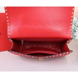 Valentino Red Large Free Rockstud Spike Chain Bag 230