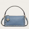 Valentino Rockstud Small Crossbody Bag In Blue Grained Calfskin 271