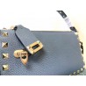 Valentino Rockstud Small Crossbody Bag In Blue Grained Calfskin 271