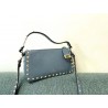 Valentino Rockstud Small Crossbody Bag In Blue Grained Calfskin 271