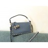 Valentino Rockstud Small Crossbody Bag In Blue Grained Calfskin 271