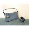 Valentino Rockstud Small Crossbody Bag In Blue Grained Calfskin 271