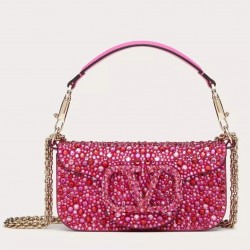 Valentino Small Loco Shoulder Bag with Rhinestone Applique 316