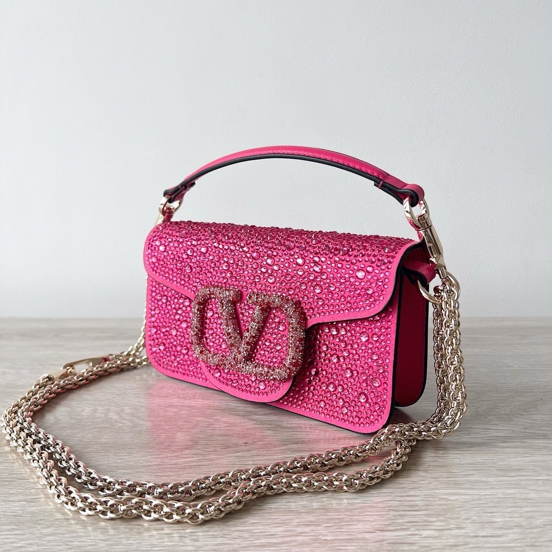 Valentino Small Loco Shoulder Bag with Rhinestone Applique 316