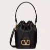 Valentino VLogo Signature Mini Bucket Bag in Black Calfskin 092