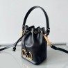 Valentino VLogo Signature Mini Bucket Bag in Black Calfskin 092