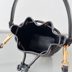 Valentino VLogo Signature Mini Bucket Bag in Black Calfskin 092