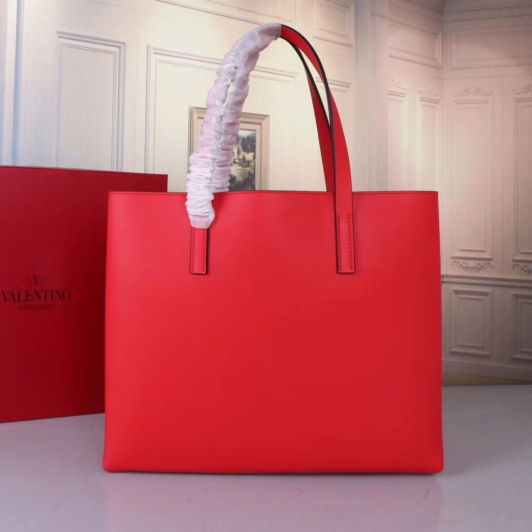 Valentino Garavani Red Large Vring Shopping Tote 130