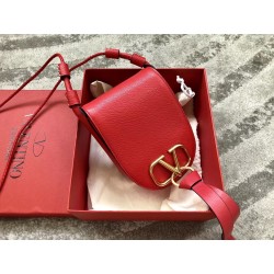 Valentino Small Vring Crossbody Bag In Red Goatskin 318