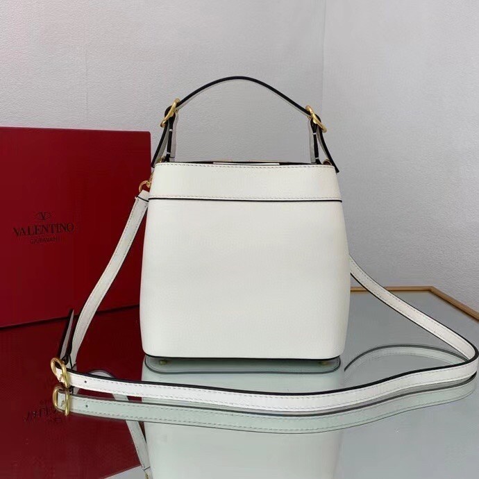 Valentino Supervee Top Handle Bag In White Calfskin 734