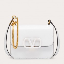 Valentino Small Vsling Shoulder Bag In White Calfskin 477