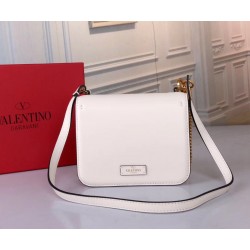 Valentino Small Vsling Shoulder Bag In White Calfskin 477