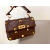 Valentino Medium Roman Stud Chain Bag In Teak Brown Nappa 010