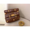 Valentino Medium Roman Stud Chain Bag In Teak Brown Nappa 010