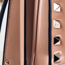 Valentino Rockstud Crossbody Bag In Nude Calfskin  048