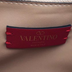 Valentino Rockstud Crossbody Bag In Nude Calfskin  048